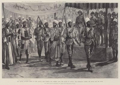 The Soudan Advance, Entry of the Captive Emir Mahmud into Berber after the Battle of Atbara, the Procession passing the Sirdar and his Staff by Richard Caton Woodville junior
